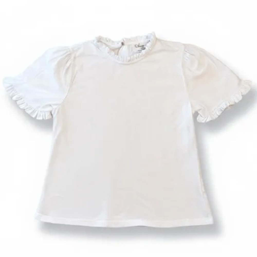 Americo Rose Cotton Tee with Ruffle Details